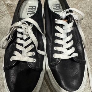 Frye Black and White Sneakers Leather Low-Top